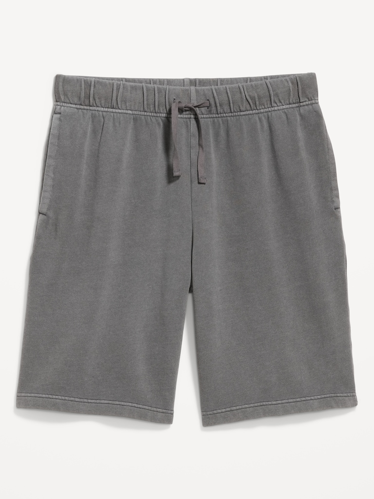 Baggy Garment-Washed Sweat Shorts -- 10-inch inseam