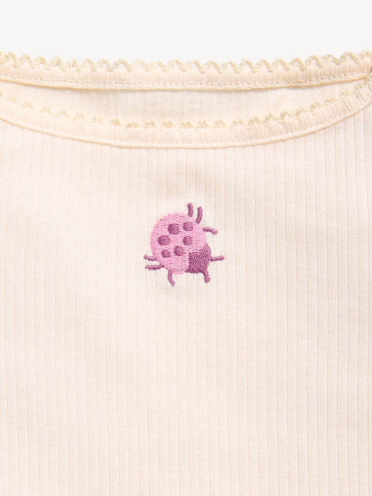 Ribbed Ruffle-Trim Cami for Toddler Girls