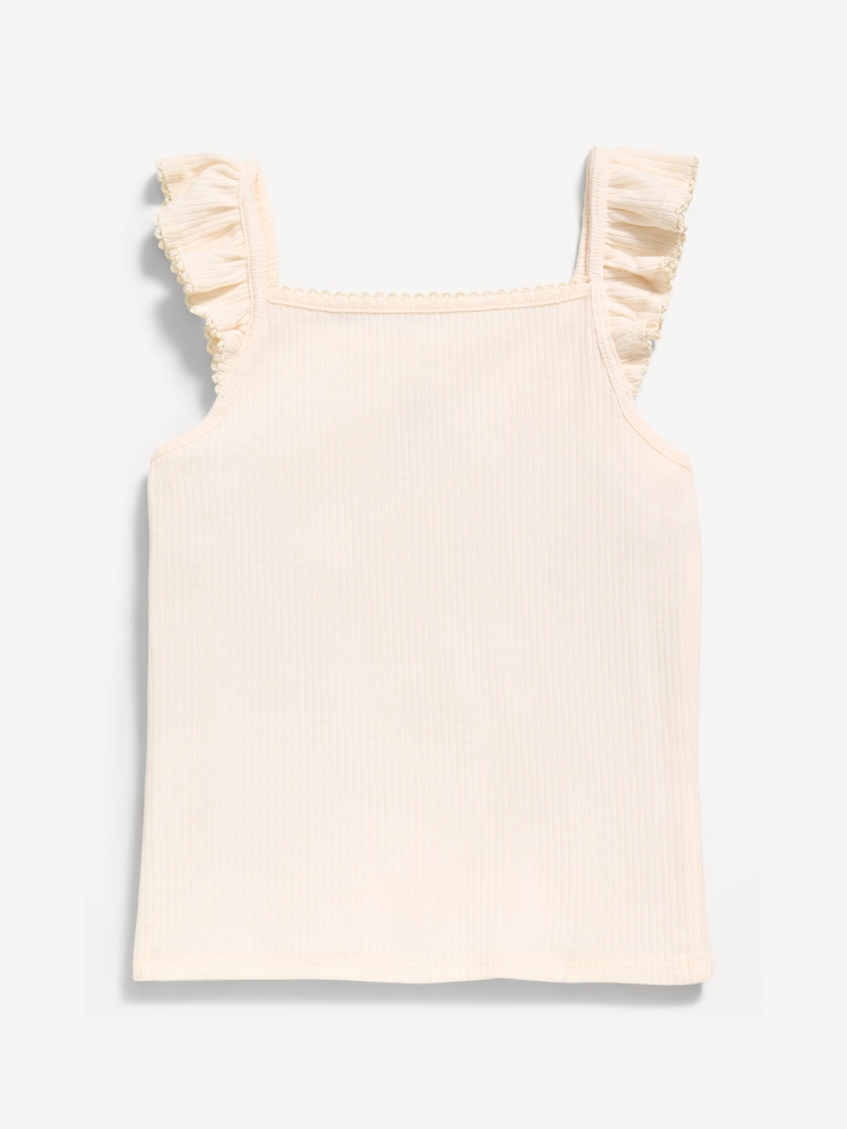 Ribbed Ruffle-Trim Cami for Toddler Girls