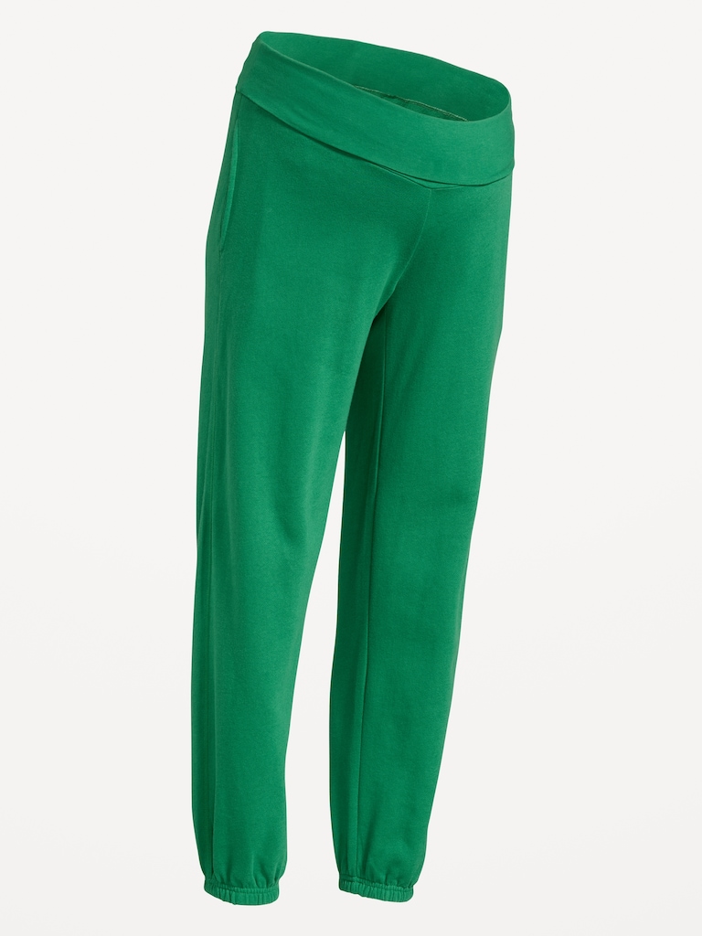 Maternity Rollover-Waist Fleece Jogger