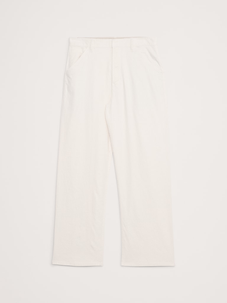 Loose Italian Linen-Cotton Pull-On Pant