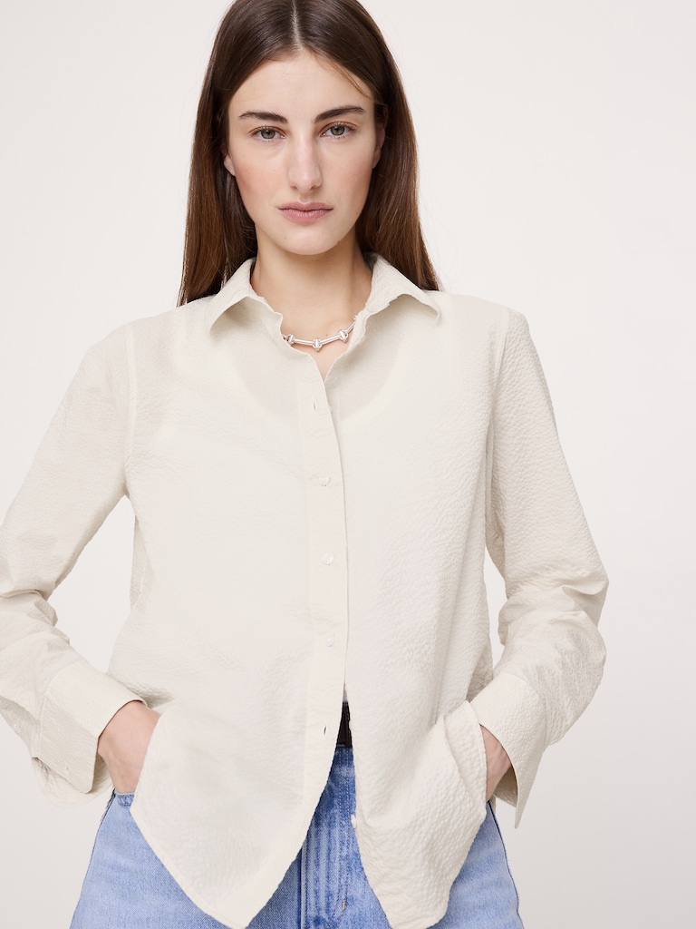 The Everyday Shirt in Cotton Seersucker