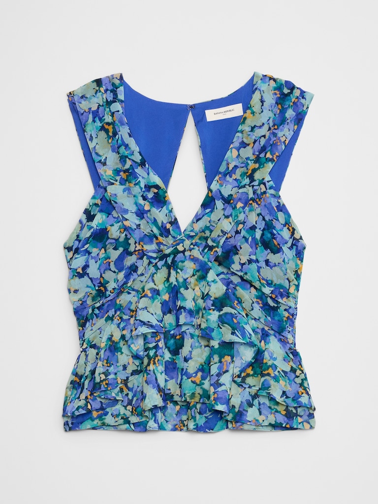 Gathered Ruffle Cropped Top