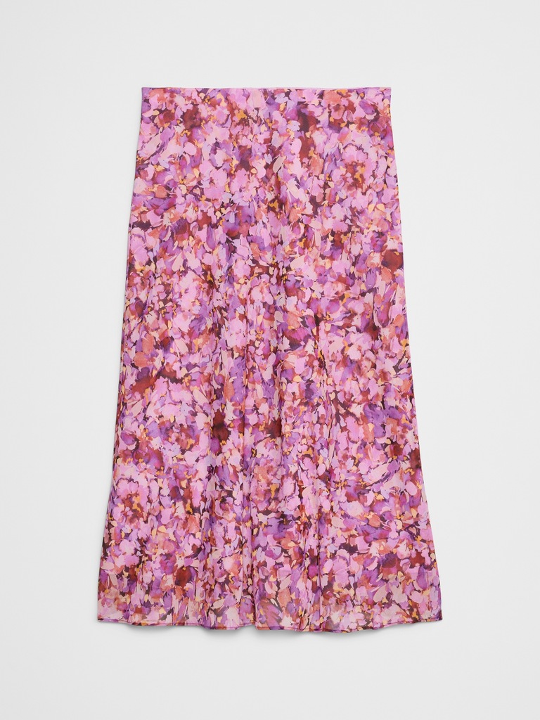 Chiffon Bias Midi Skirt