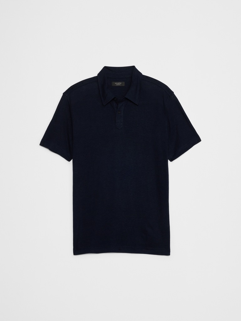 Slim-Fit Linen-Blend Polo