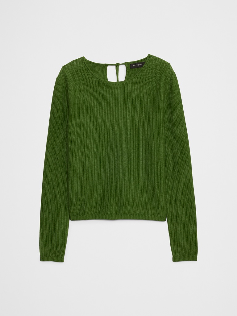 Texture Stitch Tie-Back Sweater