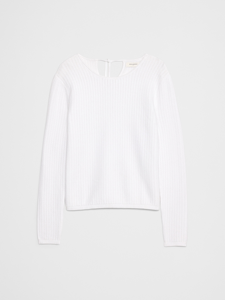 Texture Stitch Tie-Back Sweater