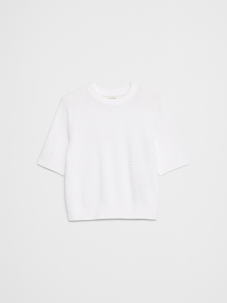 Texture Stitch Cropped Sweater