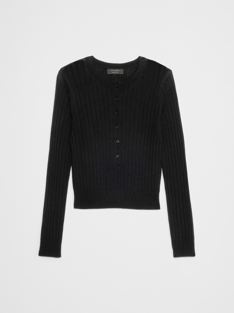 Merino Wool Henley Sweater