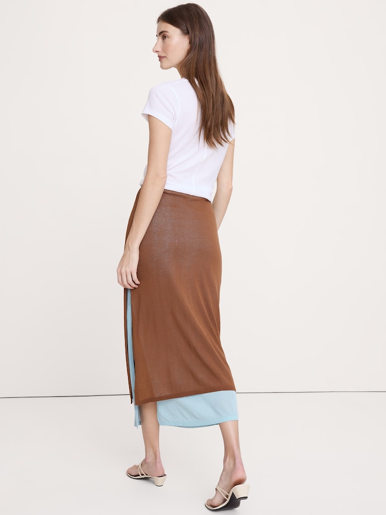 Layered Ultra-Fine Cotton Maxi Skirt