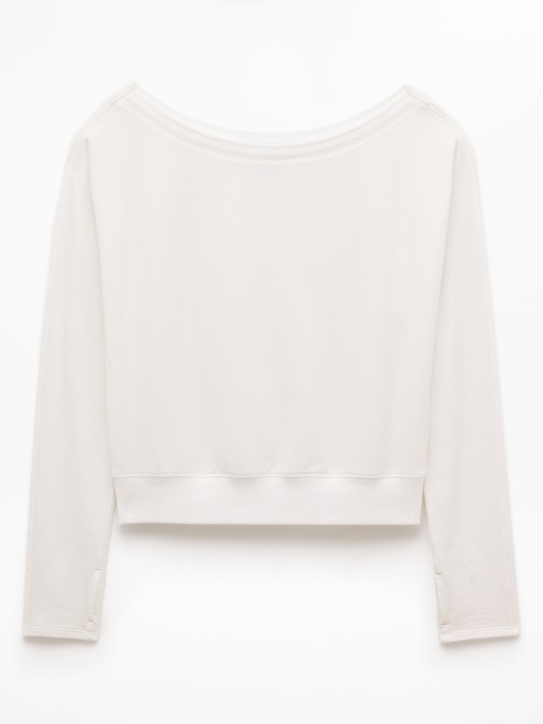 Airy Cotton Terry Boat Neck Sweatshirt