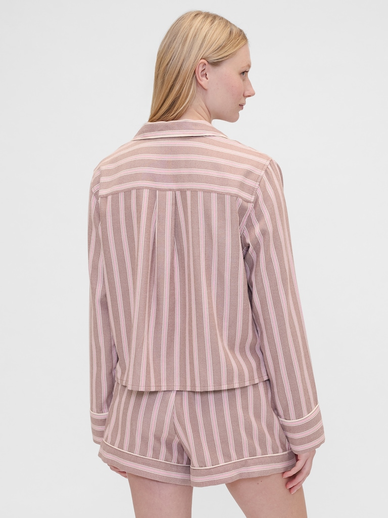 Gap × Summer Fridays Relaxed Flannel Stripe PJ Shirt