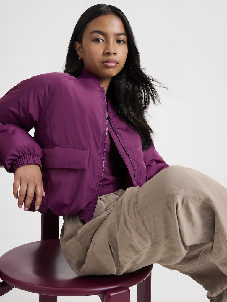 Athleta Girl Bomber Puffer Jacket
