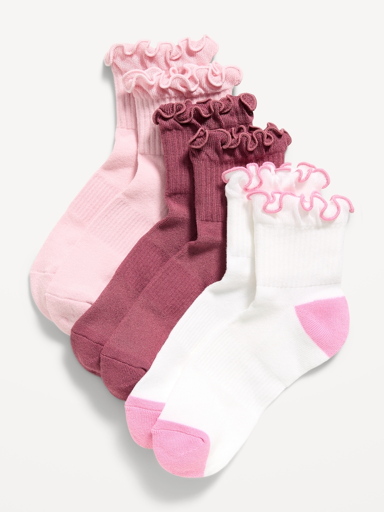 Ruffled Athletic Socks 3-Pack