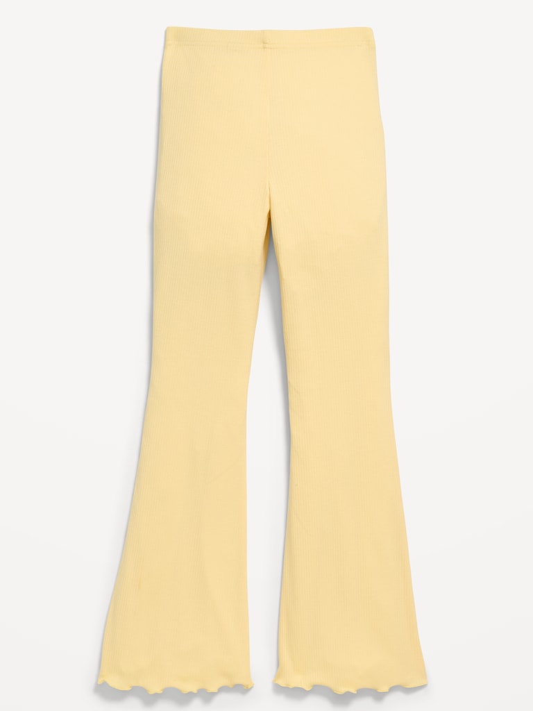 High-Waisted Ribbed Flared Leggings for Girls