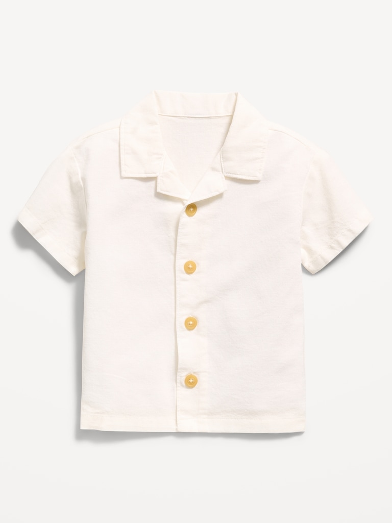 Short-Sleeve Linen-Blend Shirt for Baby