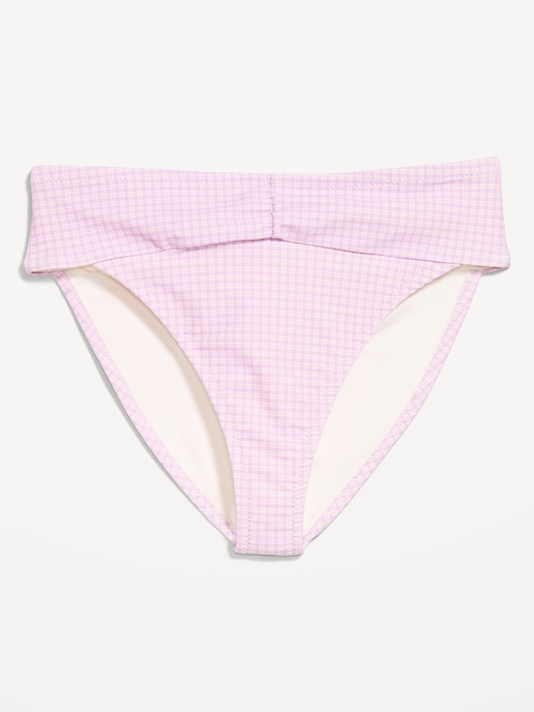 High-Waisted Cinched Bikini Swim Bottoms