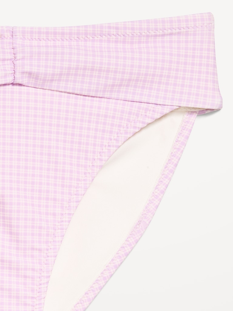 High-Waisted Cinched Bikini Swim Bottoms