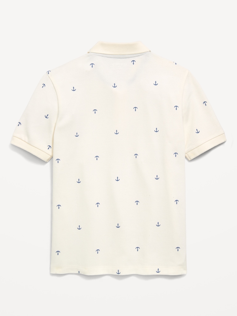 Printed Short-Sleeve Pique Polo Shirt for Boys