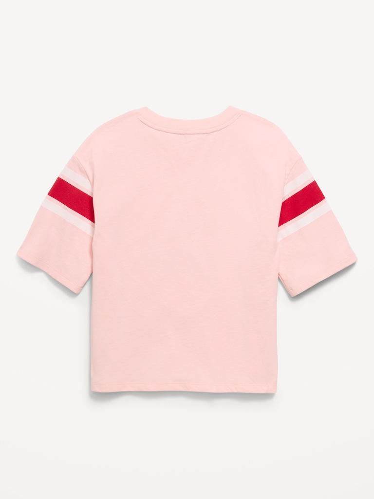 Oversized Football-Style T-Shirt for Girls