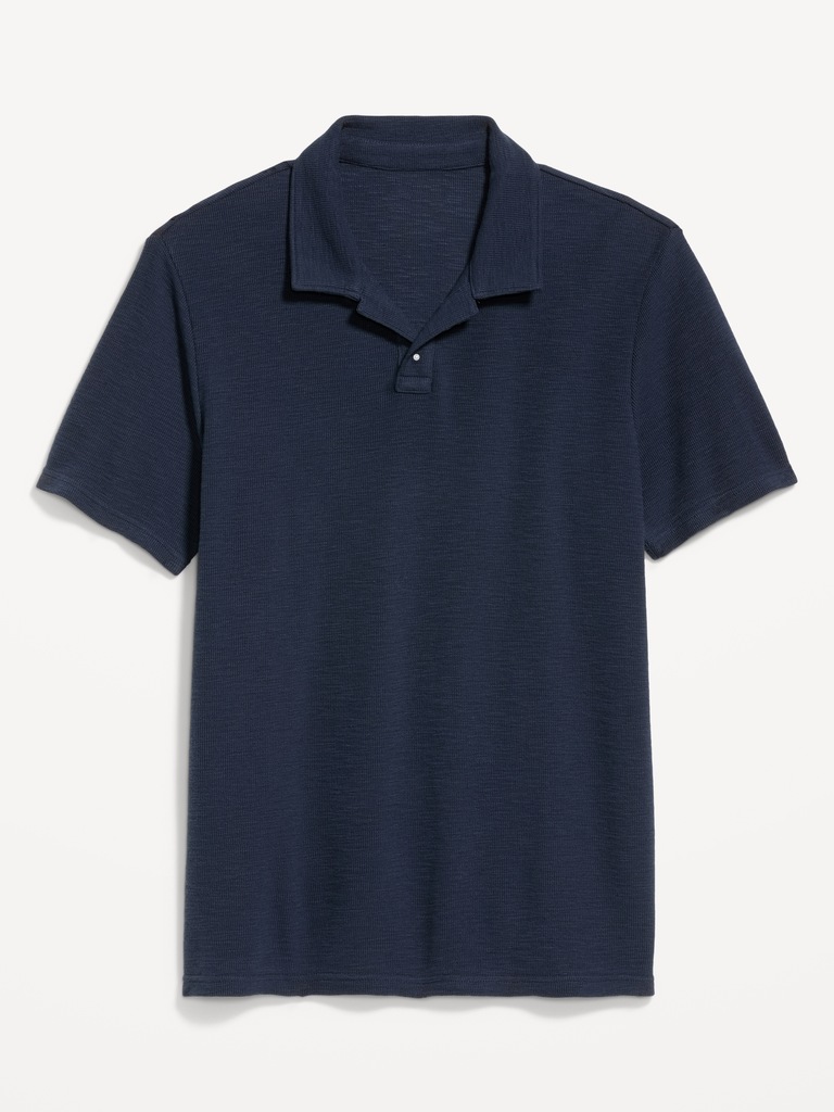 Textured Waffle-Knit Polo