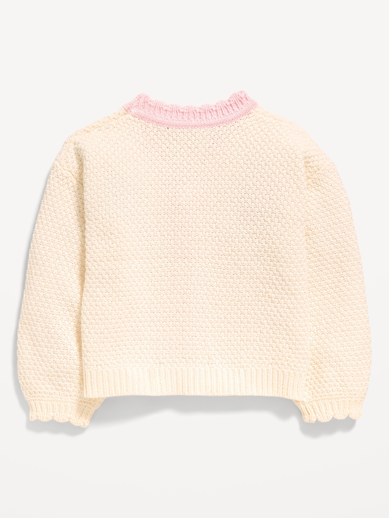 Long-Sleeve Embroidered Cardigan Sweater for Toddler Girls