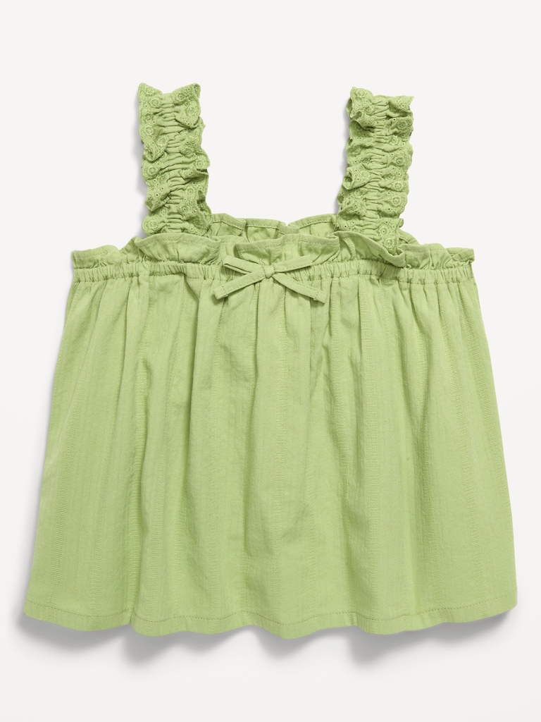 Sleeveless Textured Seersucker Top for Toddler Girls