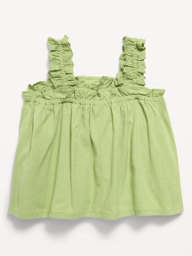 Sleeveless Textured Seersucker Top for Toddler Girls