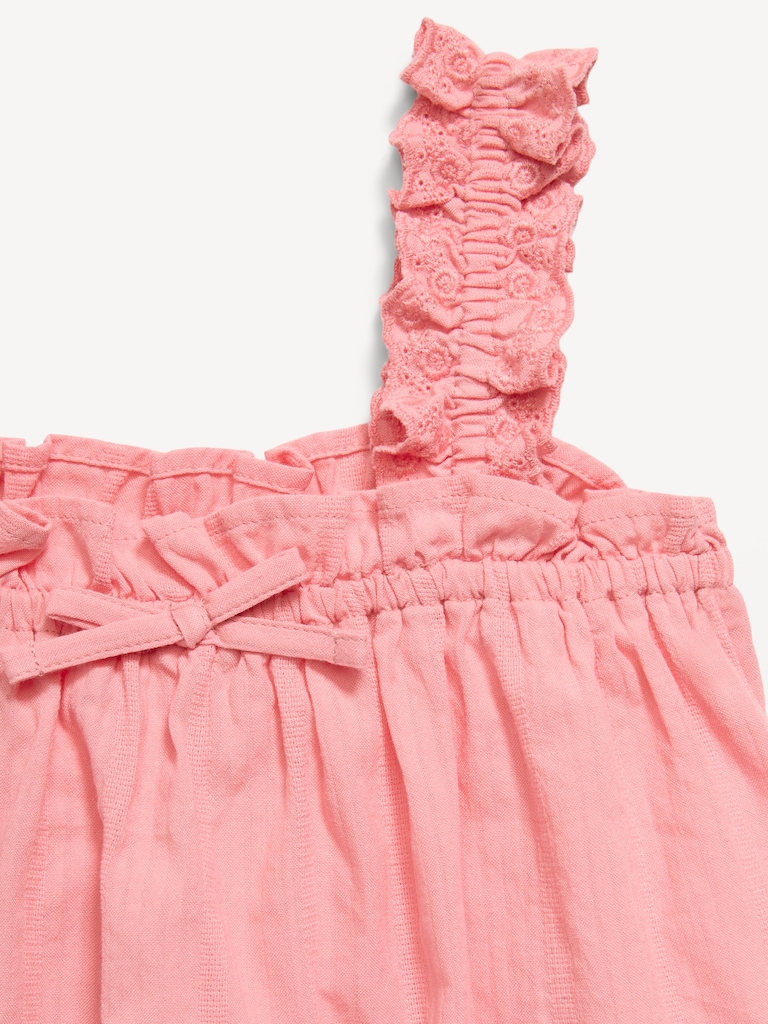 Sleeveless Textured Seersucker Top for Toddler Girls