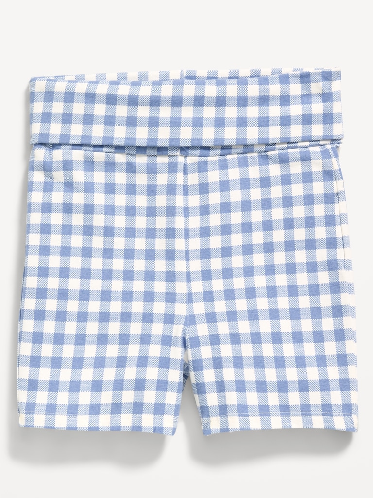 Foldover Jersey Biker Shorts for Girls