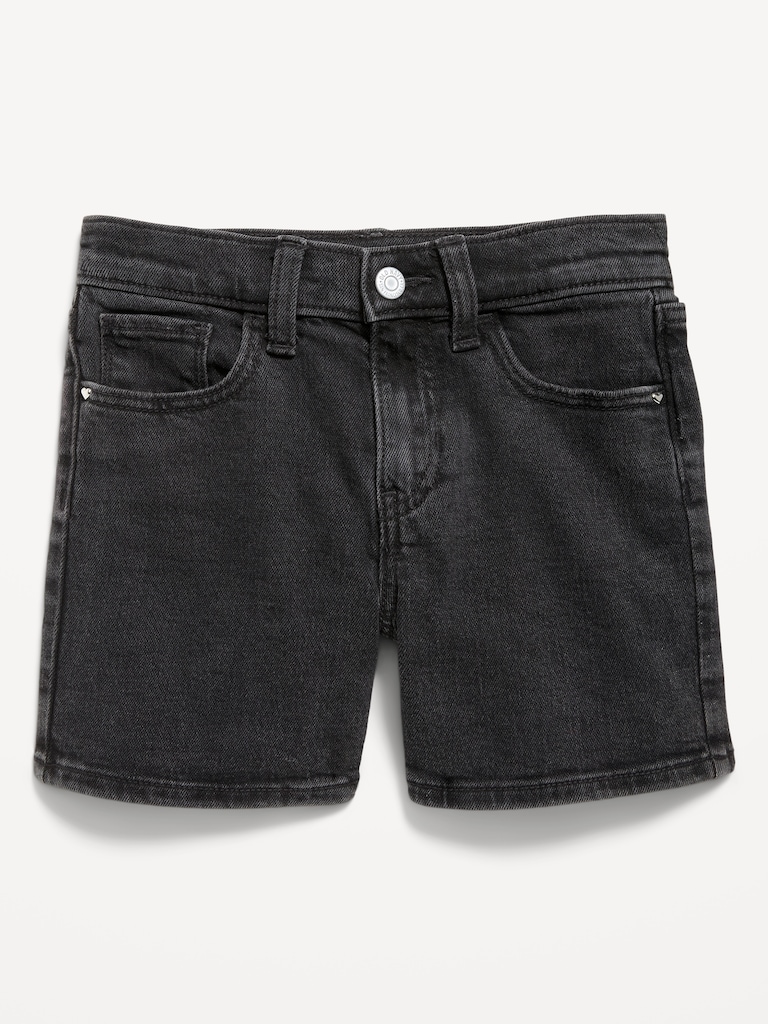 High-Waisted Jean Midi Shorts for Girls