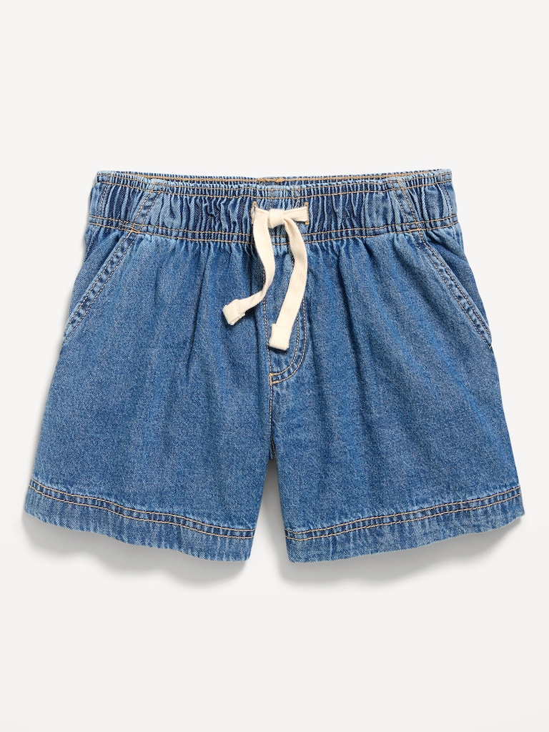 High-Waisted Pull-On Jean Shorts for Girls