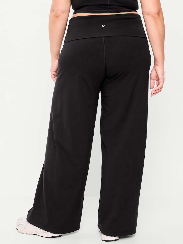 High-Waisted PowerChill Fold-Over Wide-Leg Pants