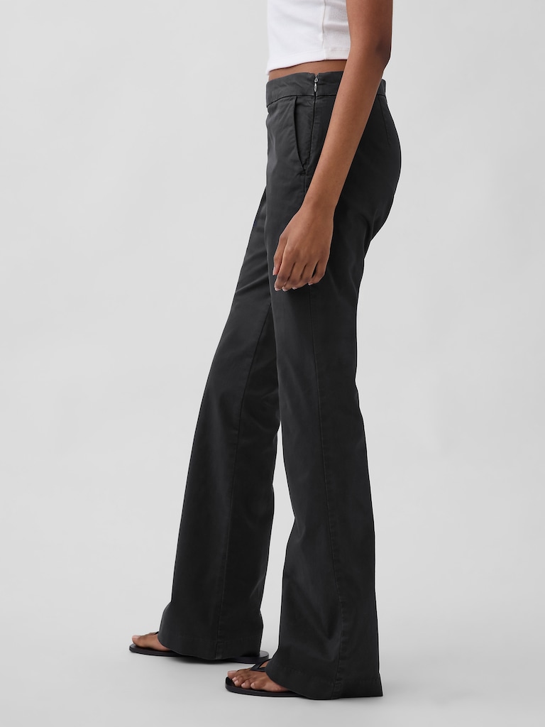 Low Rise Fitted Flare Khakis