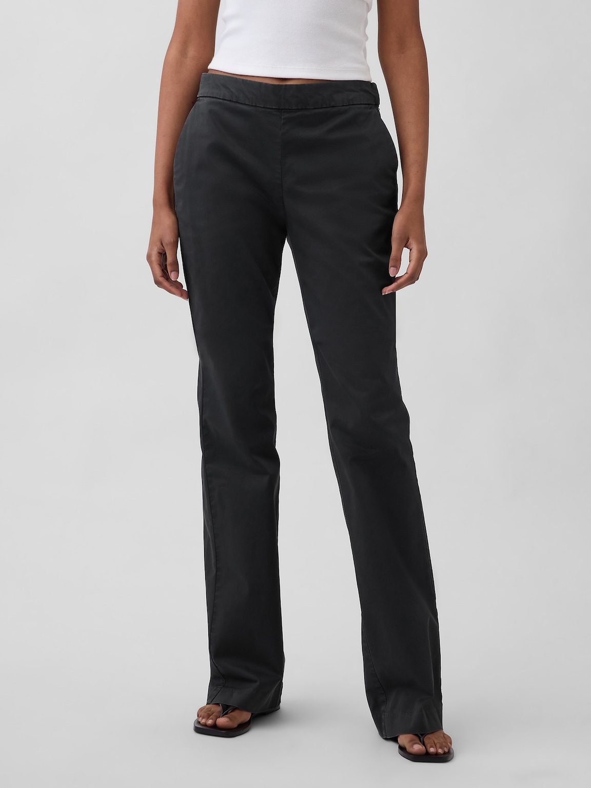 Low Rise Fitted Flare Khakis
