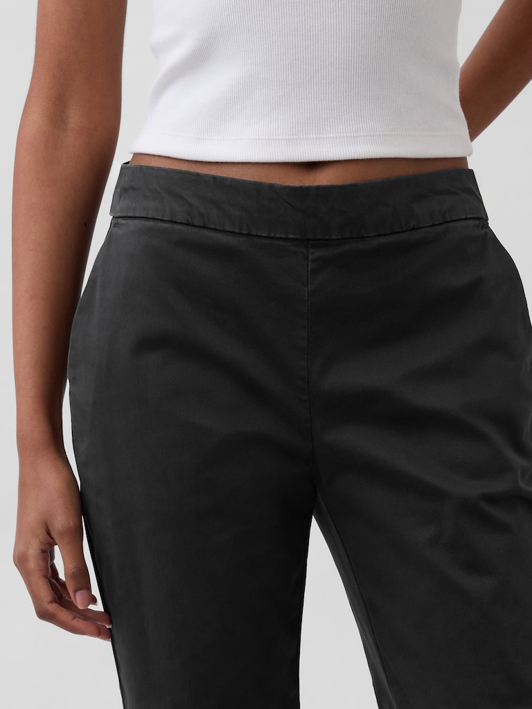 Low Rise Fitted Flare Khakis