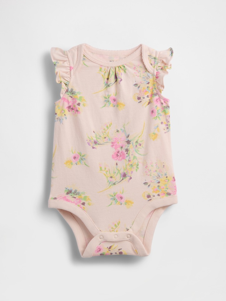 Baby First Favorites Organic Cotton Flutter-Sleeve Bodysuit