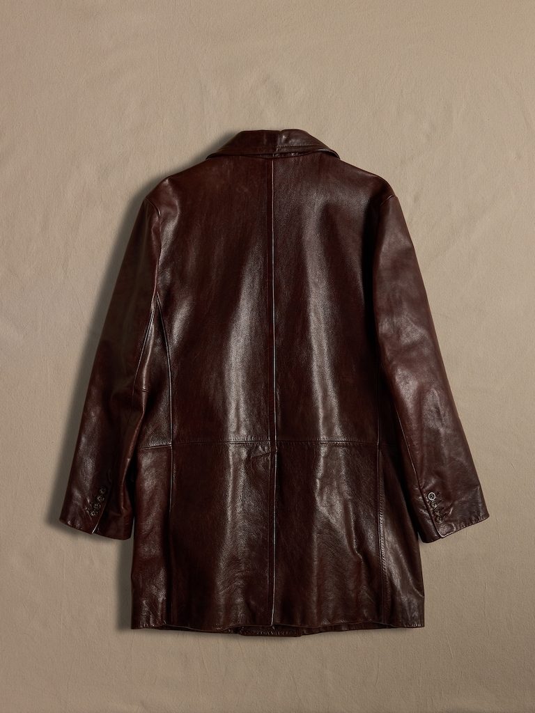 Archive Brown Leather Long Coat Women's size M