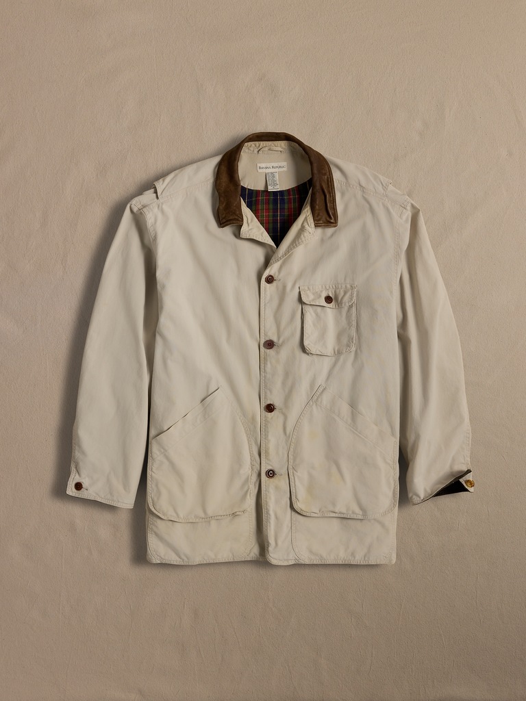 Archive Canvas Barn Jacket with Leather Collar size XL