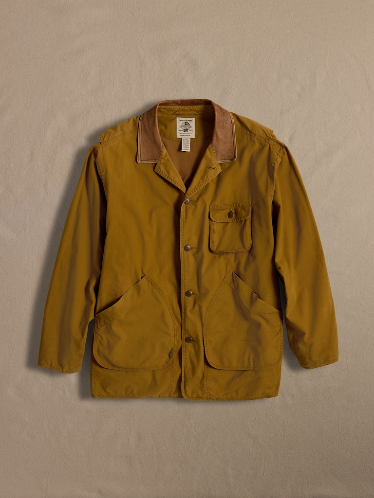 Archive Brown Barn Jacket with Leather Collar size L
