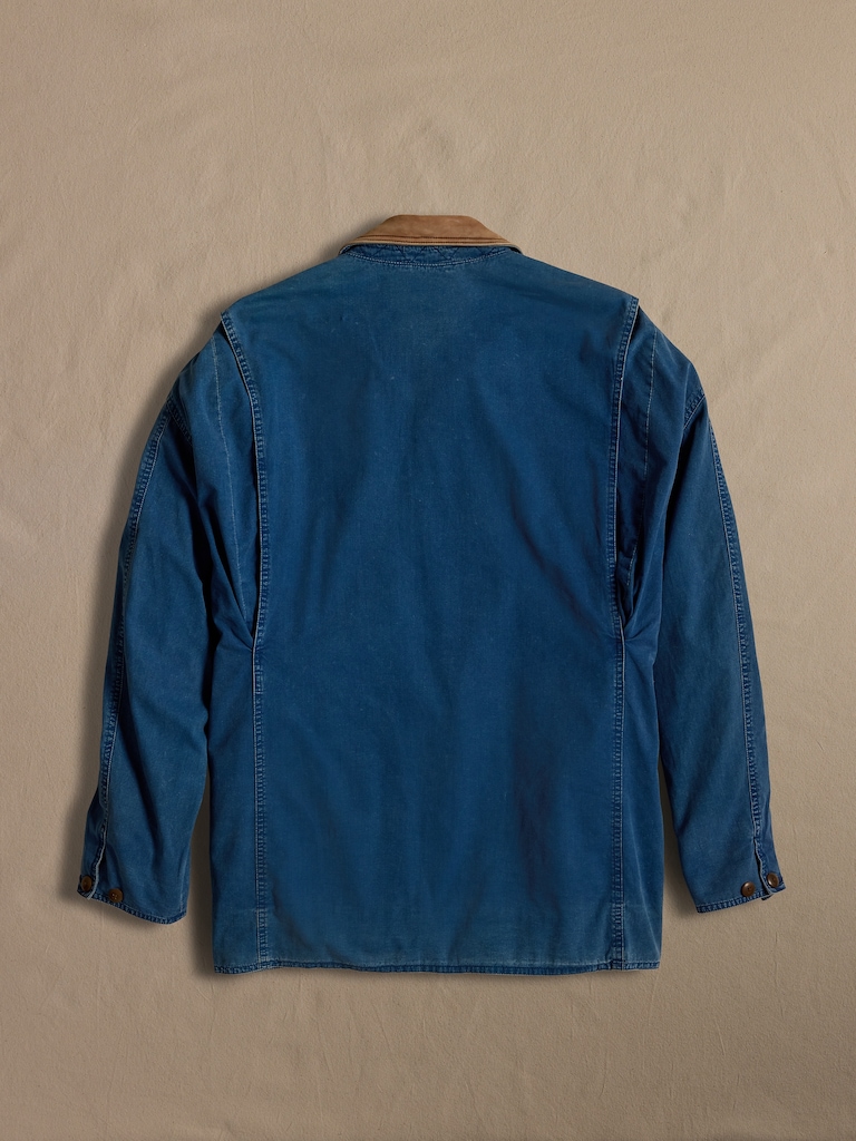 Archive Indigo Barn Coat with Leather Collar Men's size L