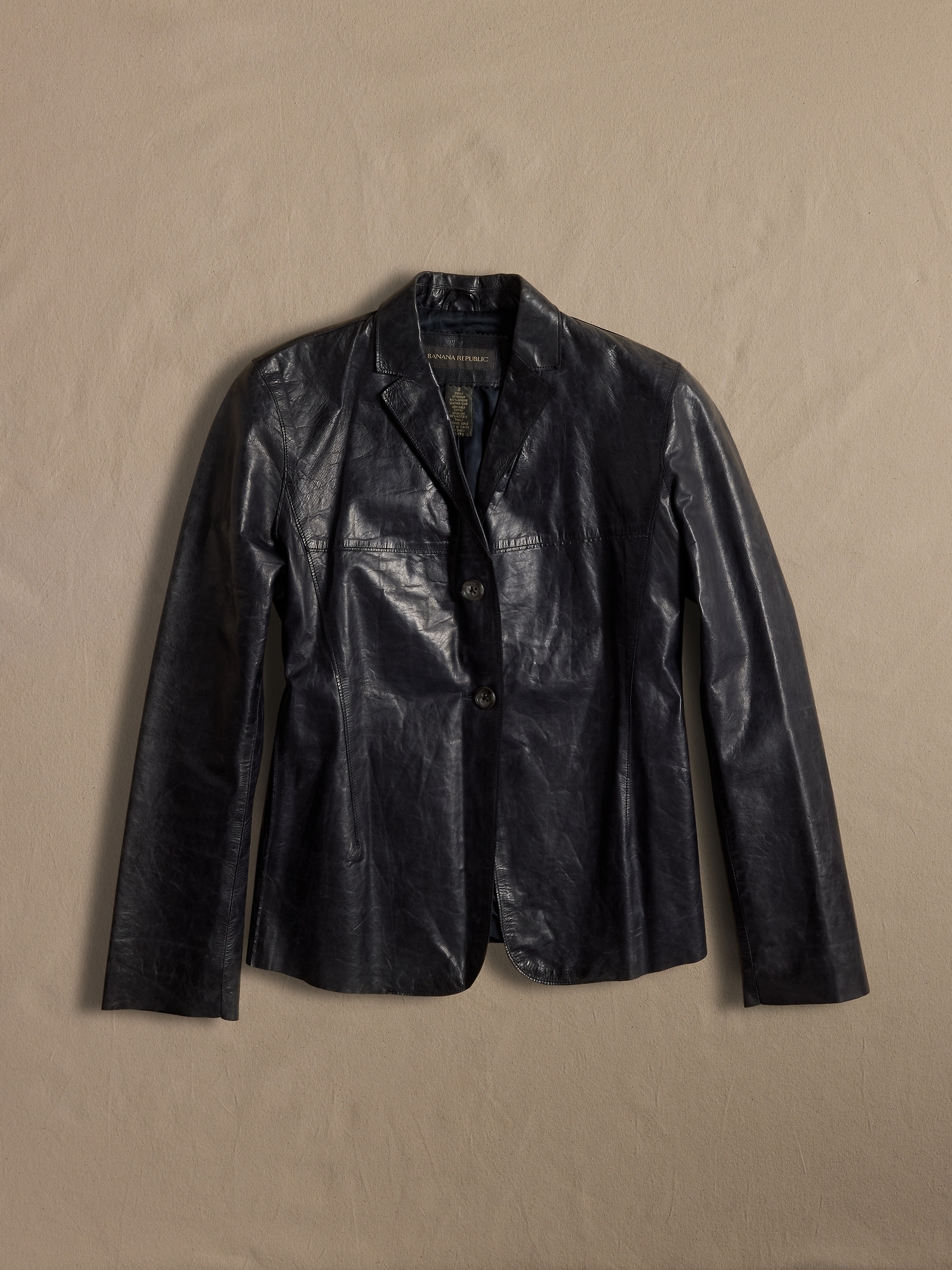 Archive Women's Black Leather Blazer size 2 | Banana Republic