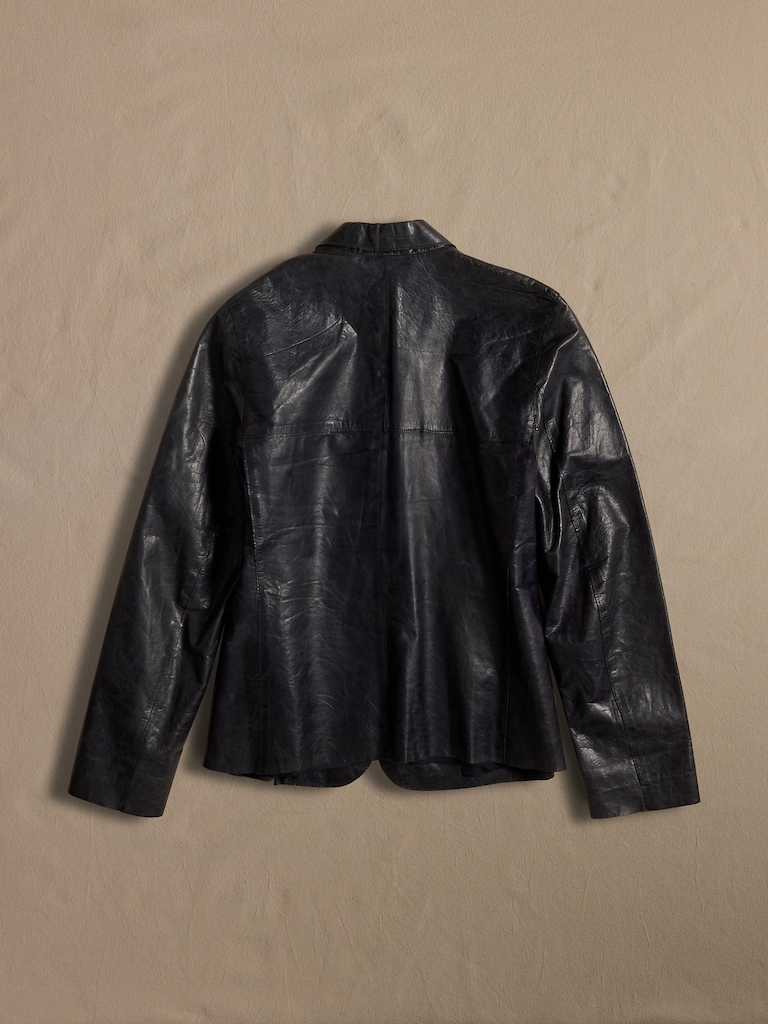 Archive Black Leather Blazer Women's size 2