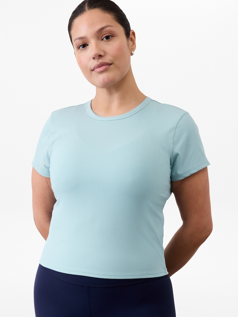 Signature Rib Crop Tee