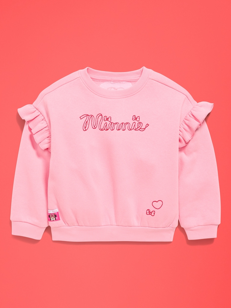 Old Navy x Disney Minnie Mouse Embroidered Ruffle-Sleeve Sweatshirt for Toddler Girls