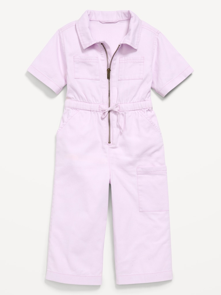 Short-Sleeve Utility Jumpsuit for Toddler Girls