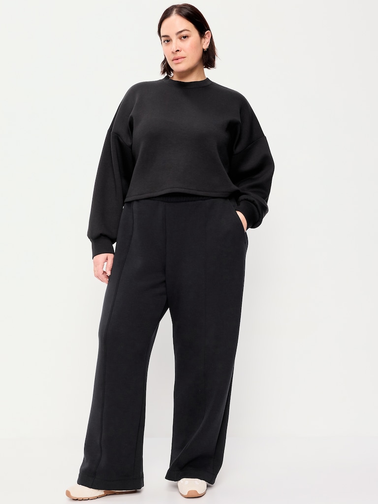 High-Waisted Bounce Fleece Wide-Leg Sweatpants