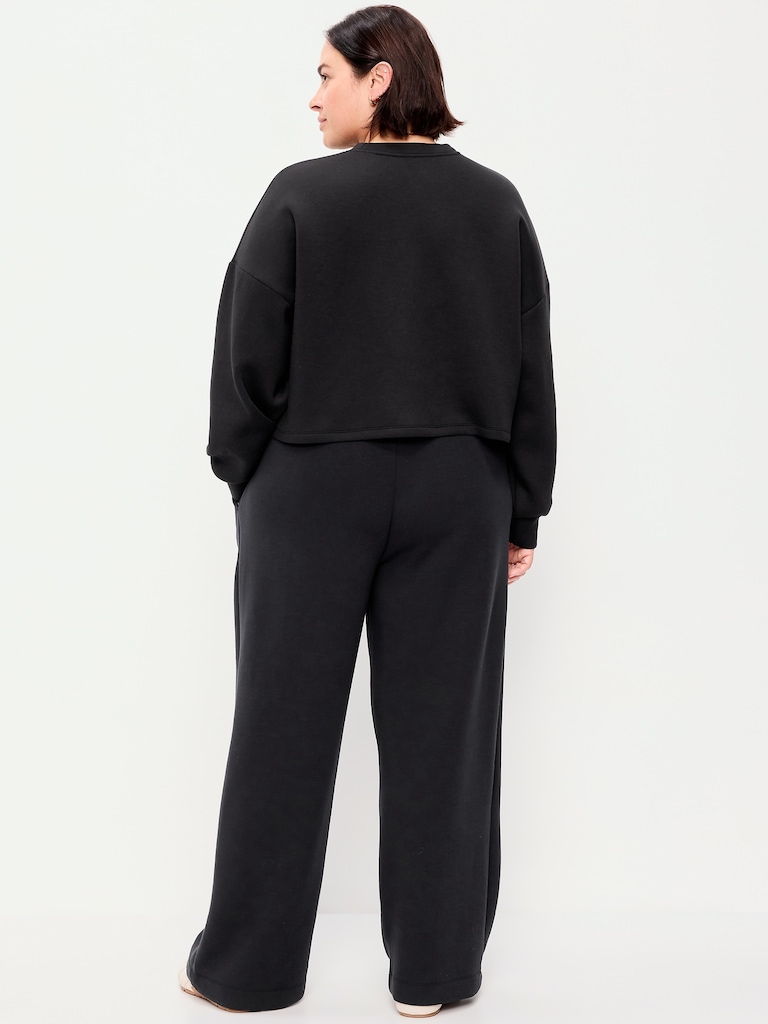 High-Waisted Bounce Fleece Wide-Leg Sweatpants