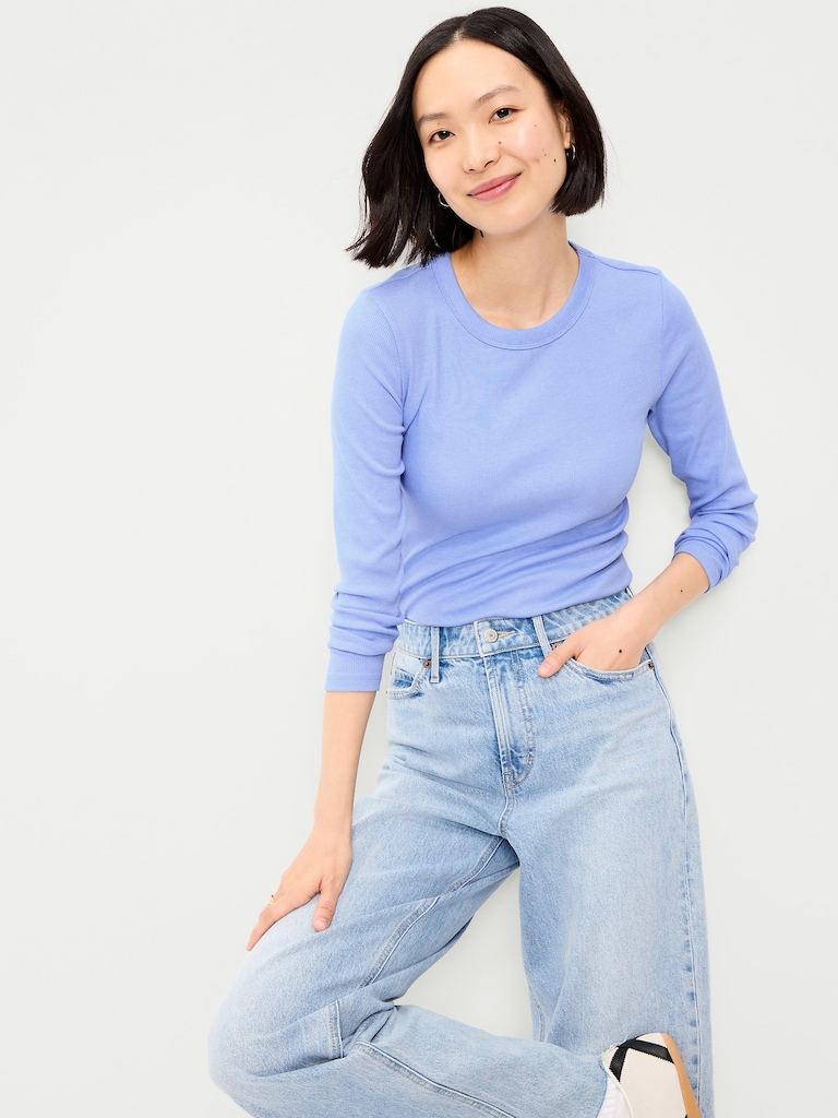 Snug Long-Sleeve Crew-Neck T-Shirt