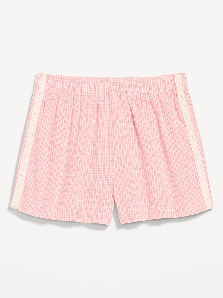Eyelet-Trim Boxer Pajama Shorts